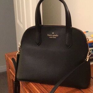 Kate Spade Black Satchel with Gold Details
